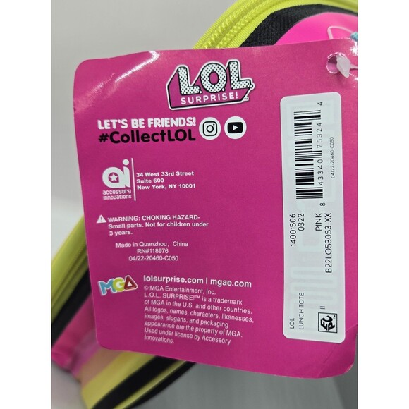 LOL Surprise Pink Insulated Lunch Bag Lunch Tote Side Pocket With Handle - Picture 7 of 7